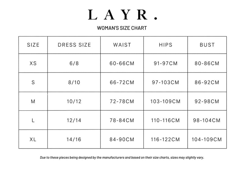 Size & Fit guide for Block Joggers - Black
