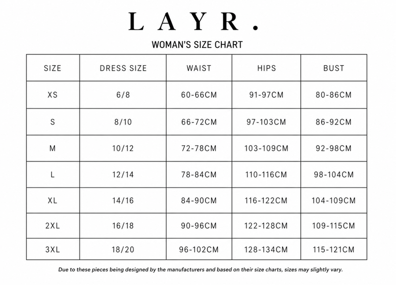 Size & Fit guide for Buxom Staight Leg Pants - Black