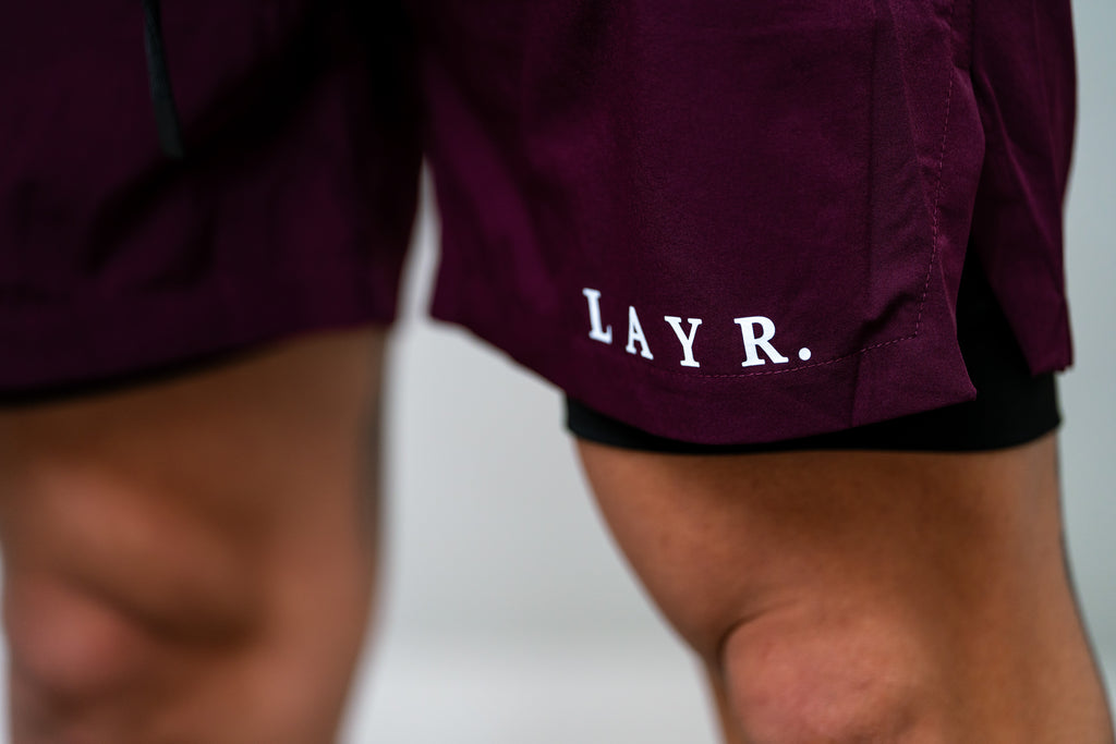 Mens Compression Shorts - Wine