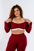 Ivy Two Tone Longsleeve Crop - Red