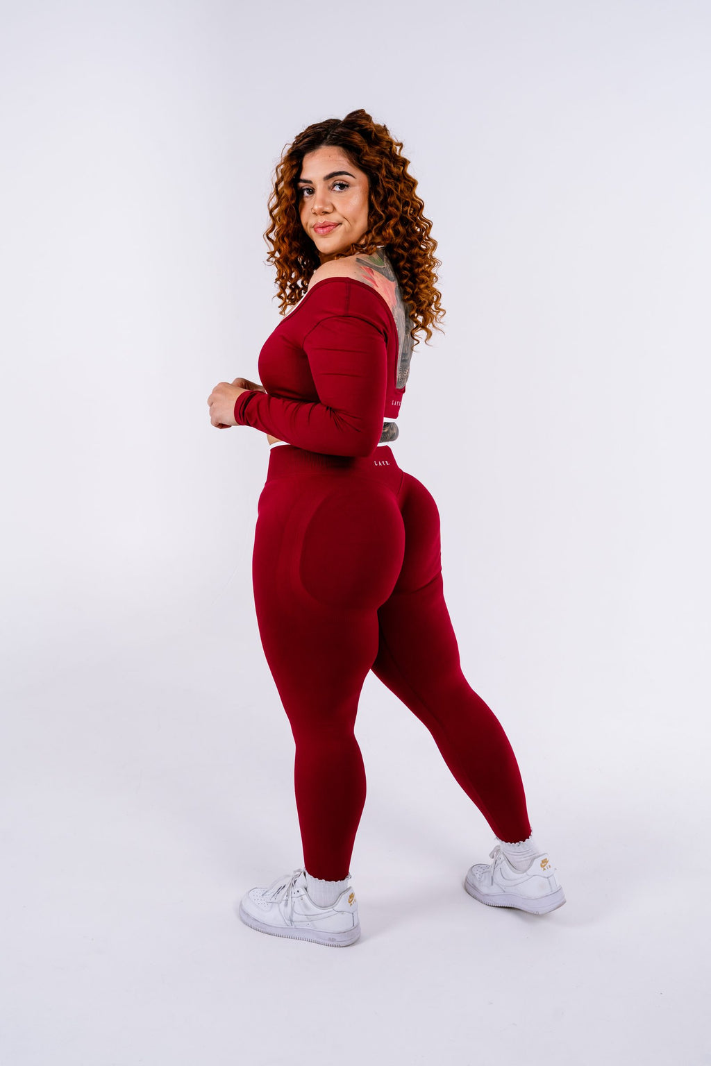 Ivy Two Tone Leggings - Red