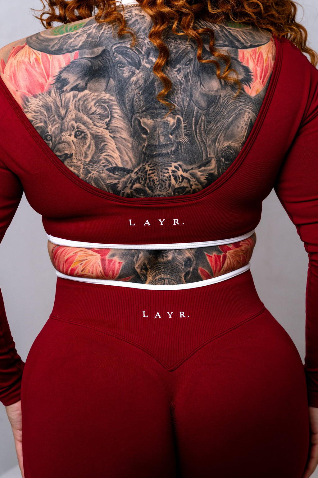 Ivy Two Tone Leggings - Red