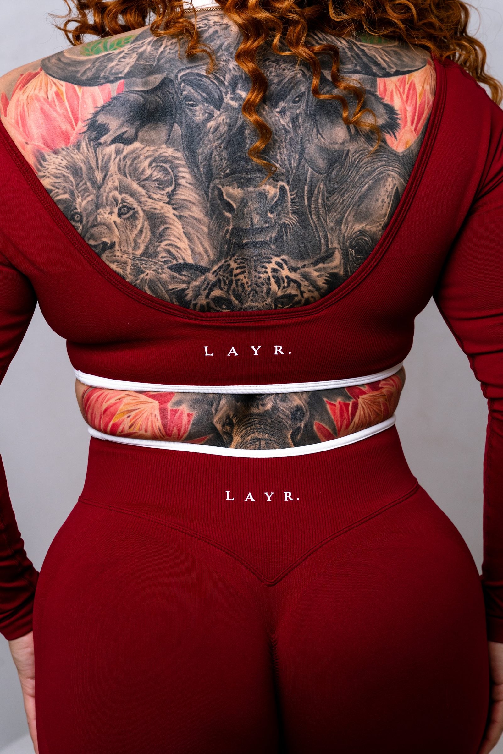 Ivy Two Tone Leggings - Red