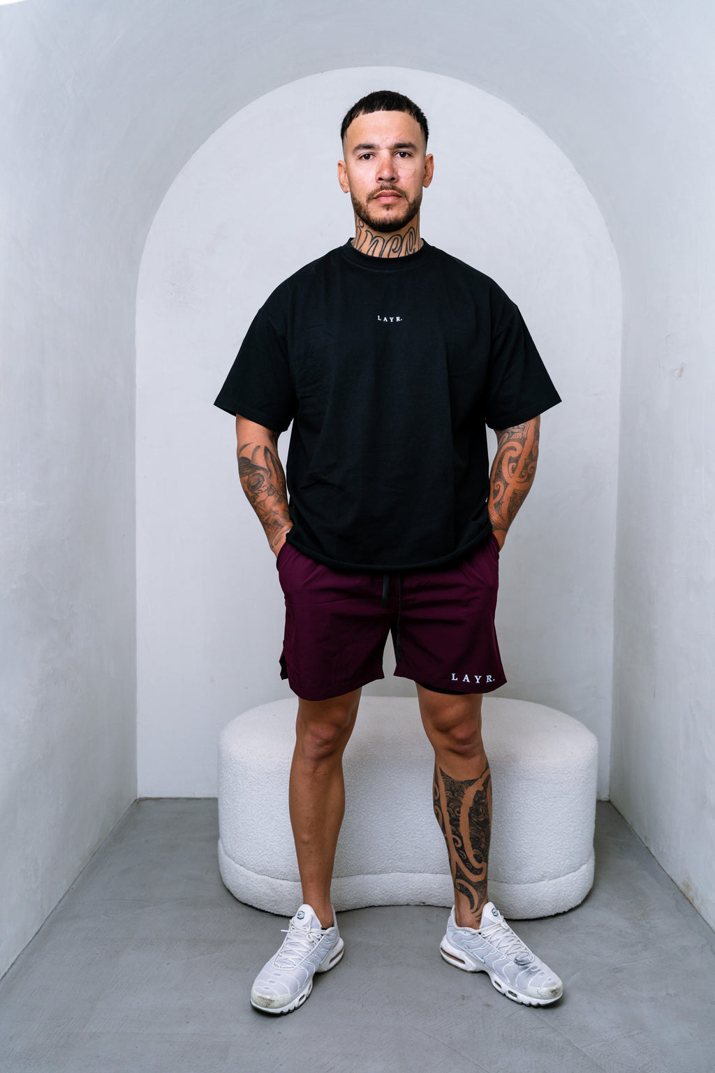Mens Compression Shorts - Wine