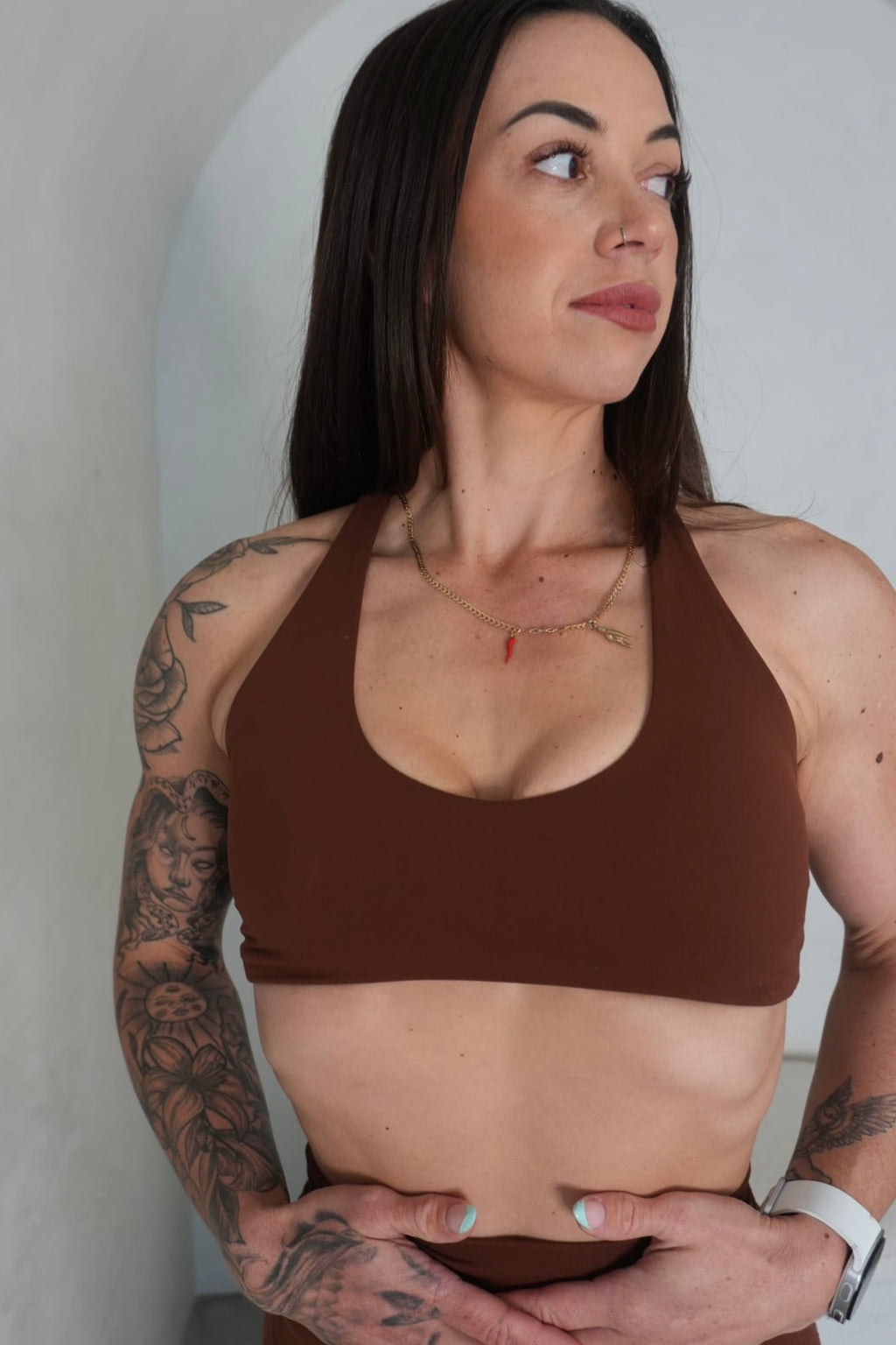 Cloud Collection Racer Crop - Hazelnut