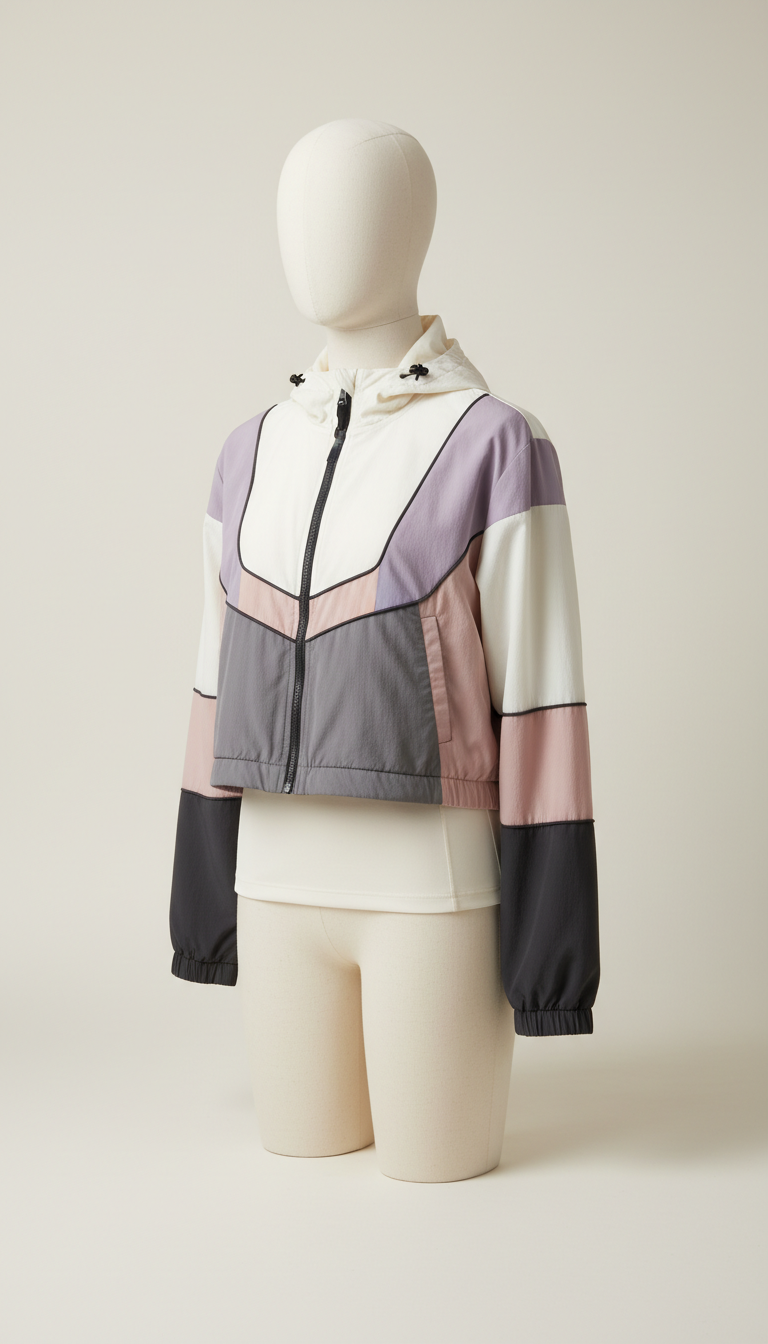 Cropped Lightweight Windbreaker Jacket